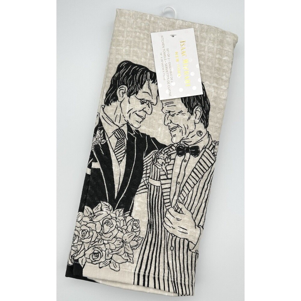 NWT Isaac Mizrahi Frankenstein Grooms LGBTQ+ Couple Halloween Kitchen Towels Set